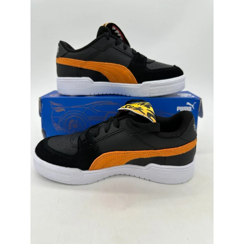 Puma CA Pro Hot Wheels Kids Size 3C Black Yellow Athletic Shoes 403431 01